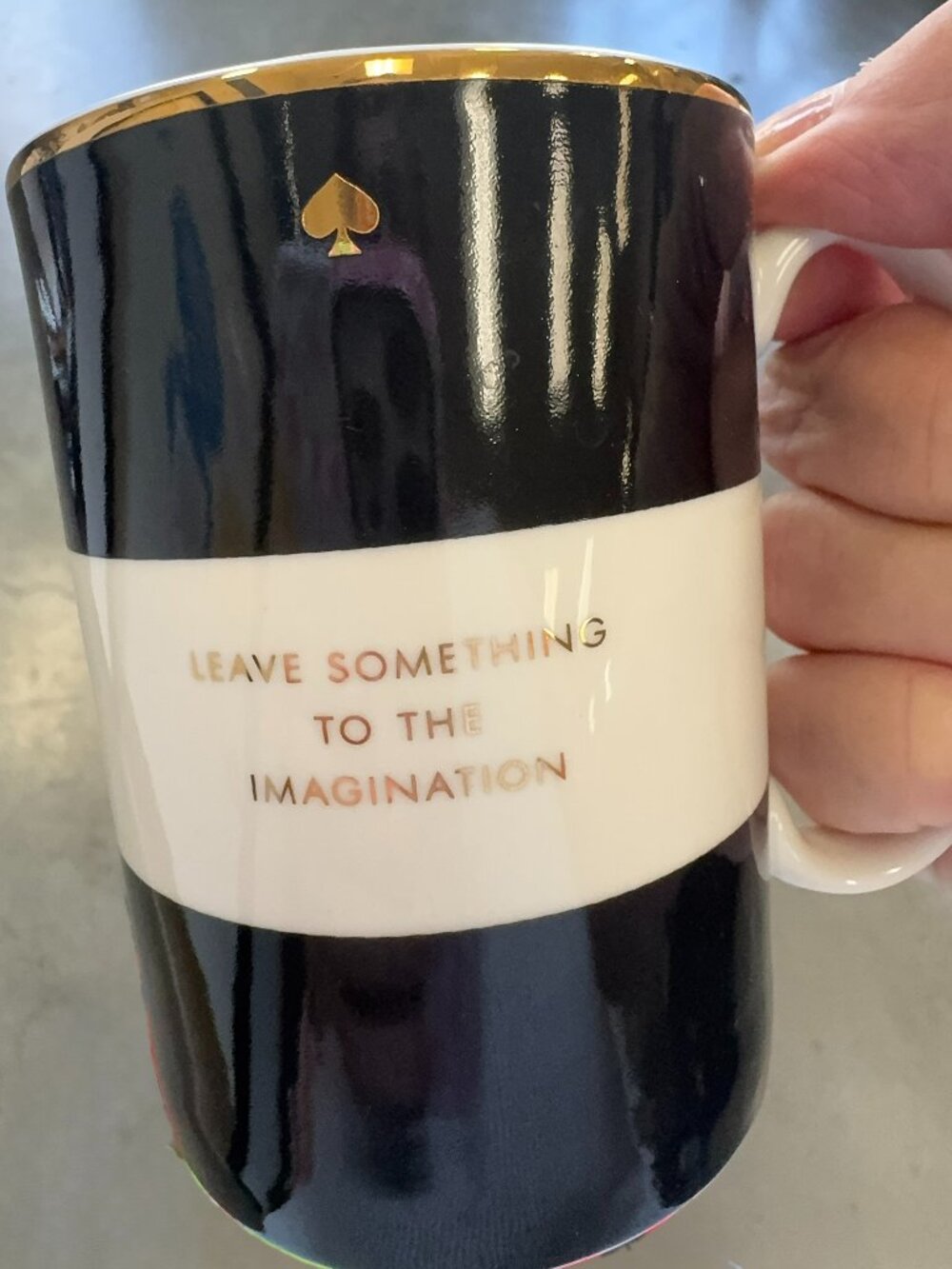 Kate Spade Lenox B/W Mug NWOT "Leave something to the imagination"